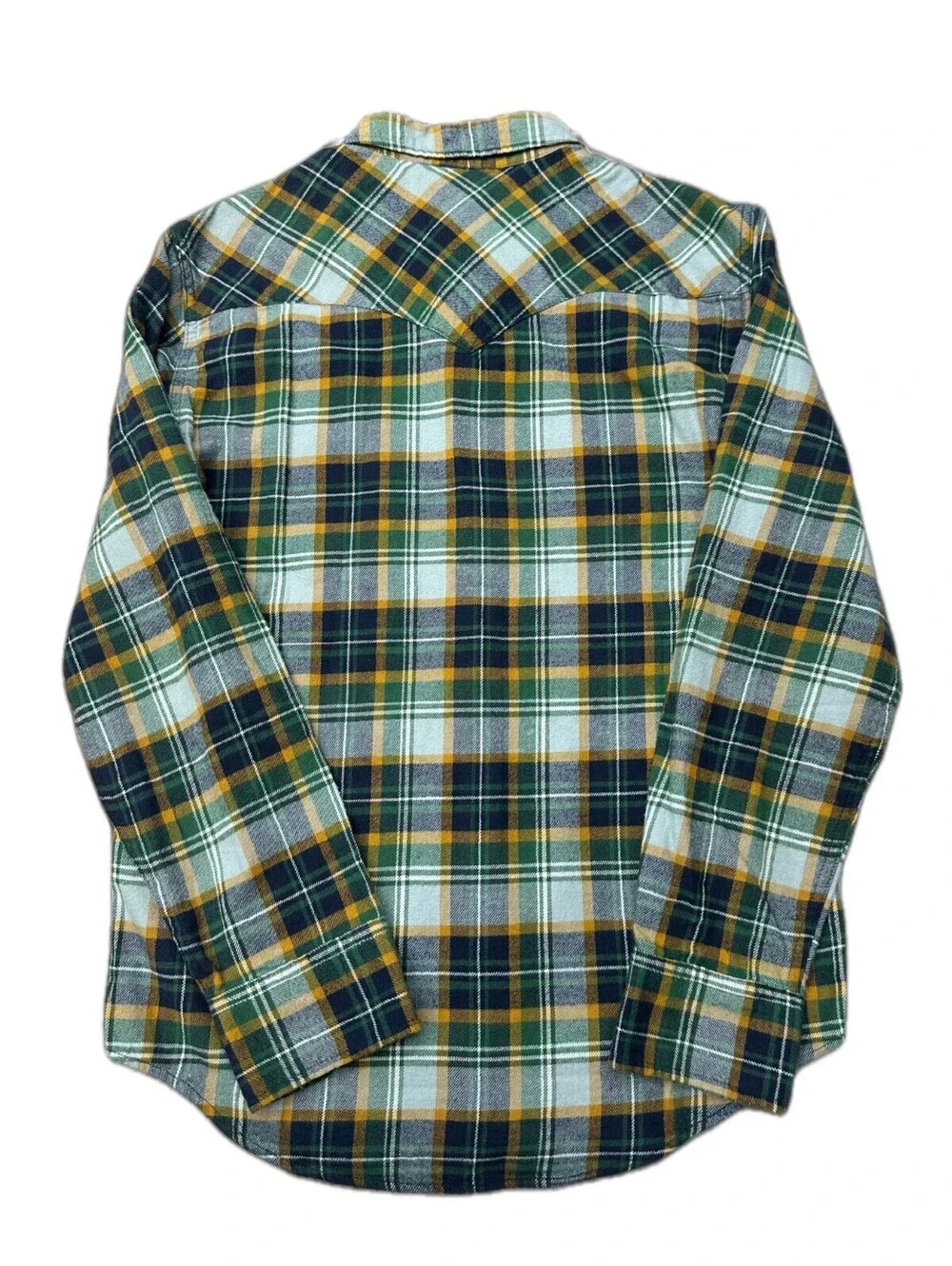 Levi's Standard Western Snap Flannel Shirt Men Small Green Plaid NWT (MSRP $69)